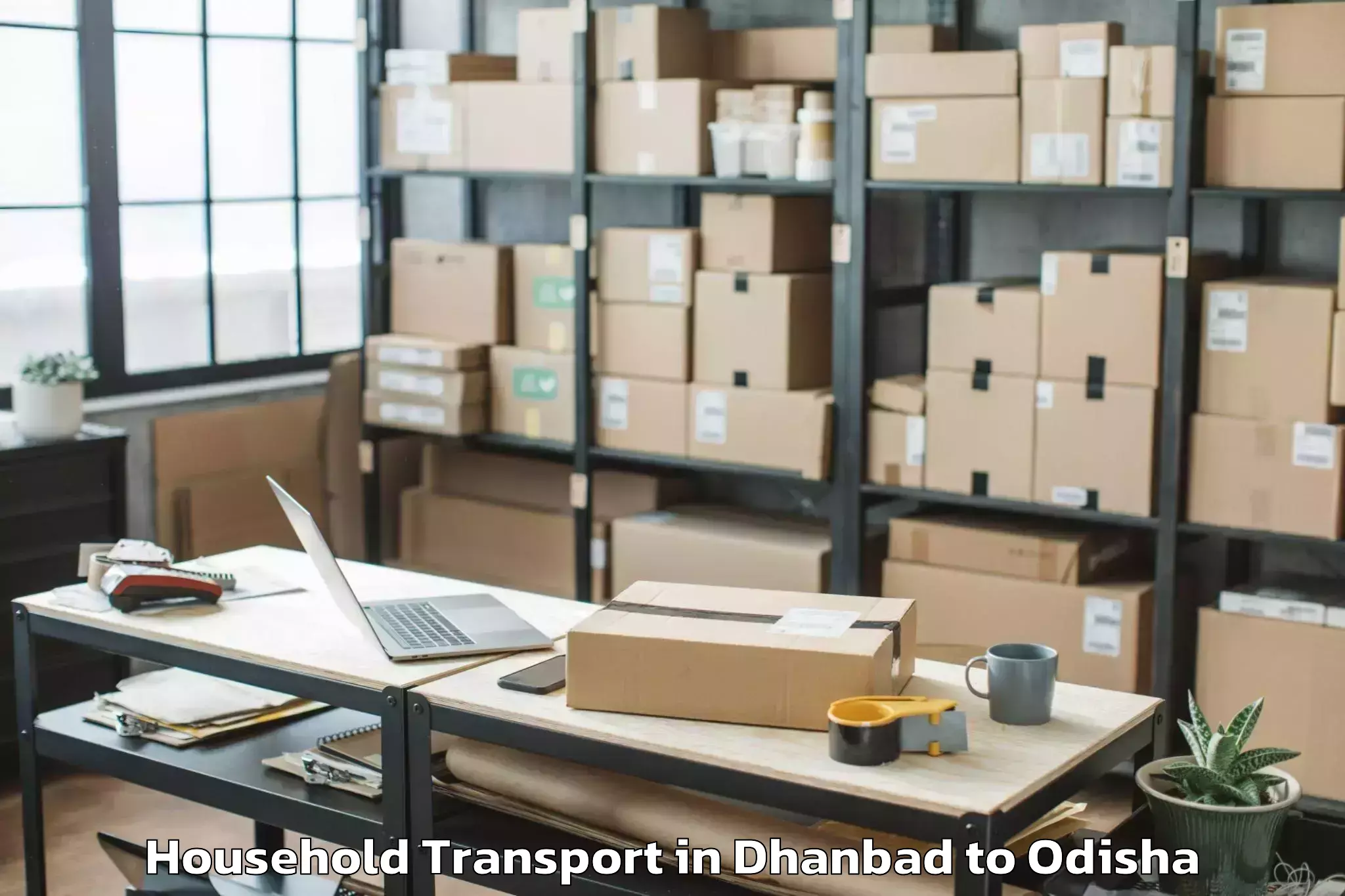 Book Dhanbad to Barkote Household Transport Online